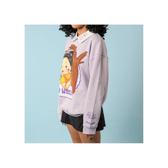 Cakeworthy Young-Hee Chibi Squid Games Collared Crewneck Sweater 3XL NWT - Picture 2 of 5